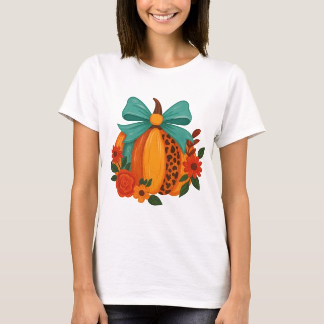 Camiseta Brushstroke pumpkin png｜floral ghost png｜Brushstro (Anverso)