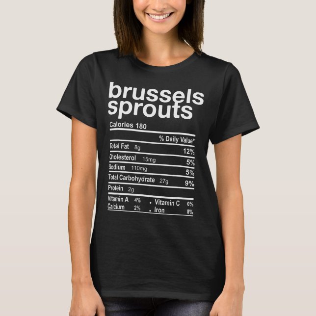 Camiseta Brussels Sprout Nutrition Facts Funny Thanksgiving (Anverso)