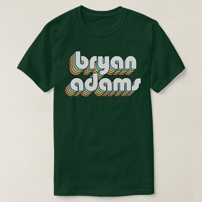 Camiseta Bryan Adams Retro Rainbow Typography Style (Diseño del anverso)