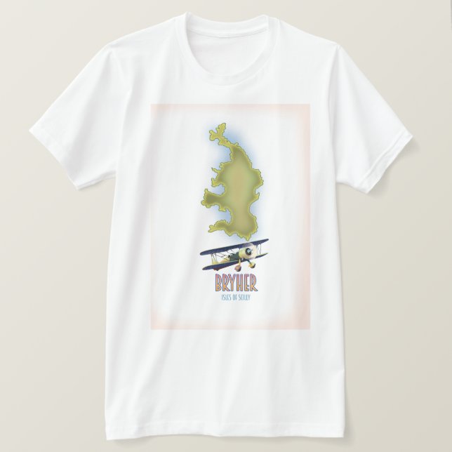 Camiseta Bryher islas Sorlingas mapa (Anverso del diseño)