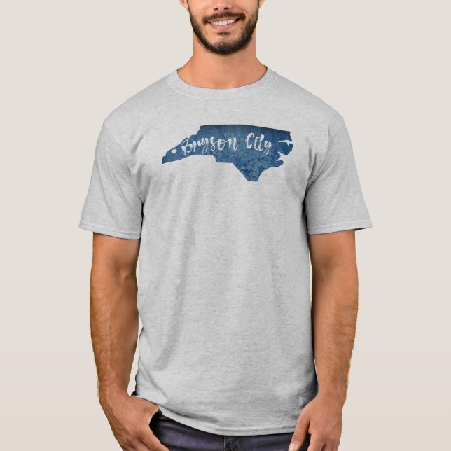 Camiseta Bryson City North Carolina Wood Grain (Anverso)