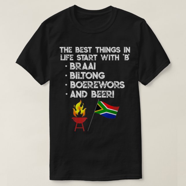 Camiseta Bs Beer Biltong Boerewors Braai Funn (Diseño del anverso)
