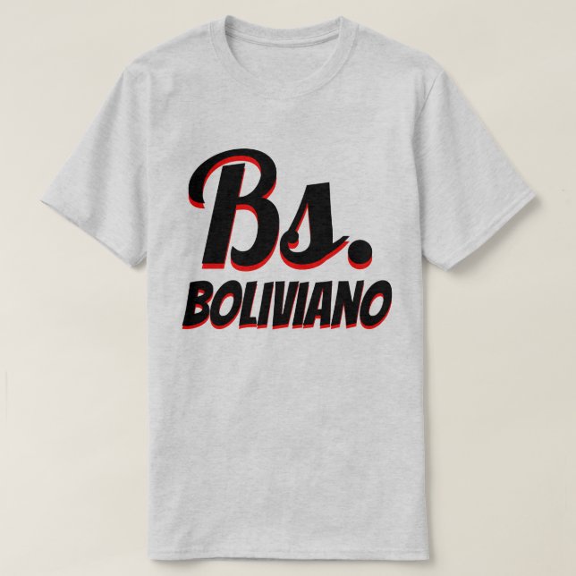 Camiseta Bs. Gris boliviano (Diseño del anverso)