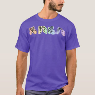 Camiseta BSL: AMOR del arco iris del idioma británico del R