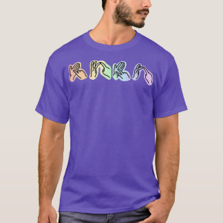 Camiseta BSL: AMOR del arco iris del idioma británico del R