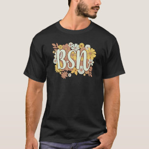 Camiseta BSN Licenciado En Ciencias En Flores De Enfermería