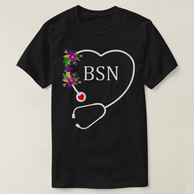 Camiseta BSN: Mujeres licenciadas en ciencia en floral de E (Diseño del anverso)