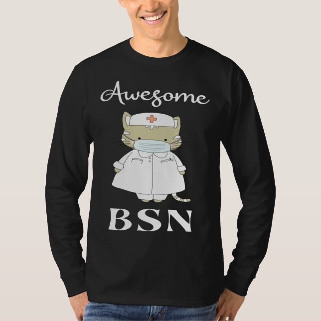 Camiseta BSN Nurse Nursing Graduation Awesome Nurse Cat (Anverso)
