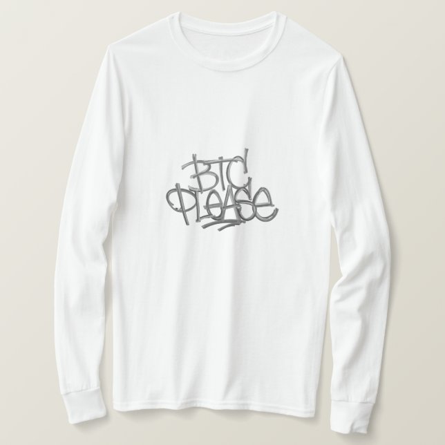 Camiseta "BTC Please" (Blanco) (Anverso del diseño)