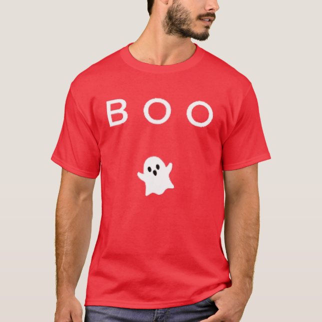 Camiseta BÚ Fantasma Halloween sutil Minimalismo Caída Grac (Anverso)