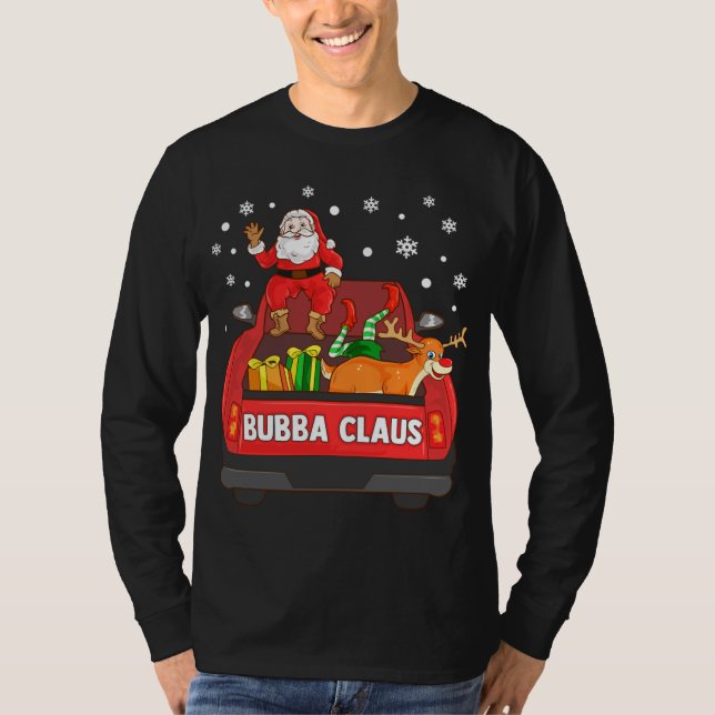 Camiseta Bubba Claus Camión Rojo Navidades de Elf renos (Anverso)
