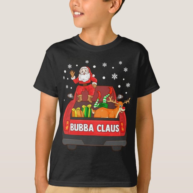 Camiseta Bubba Claus Camión Rojo Navidades de Elf renos (Anverso)