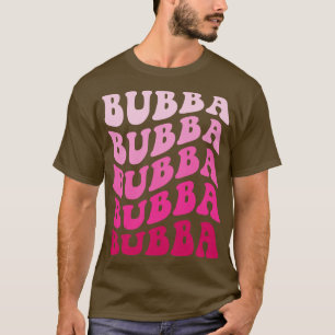 Camiseta Bubba Cute Rosa Texto repetido Estilo Hippie
