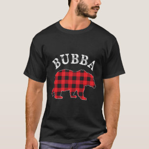 Camiseta Bubba Oso Rojo Búfalo Negro Tocado Mama Checkerboa