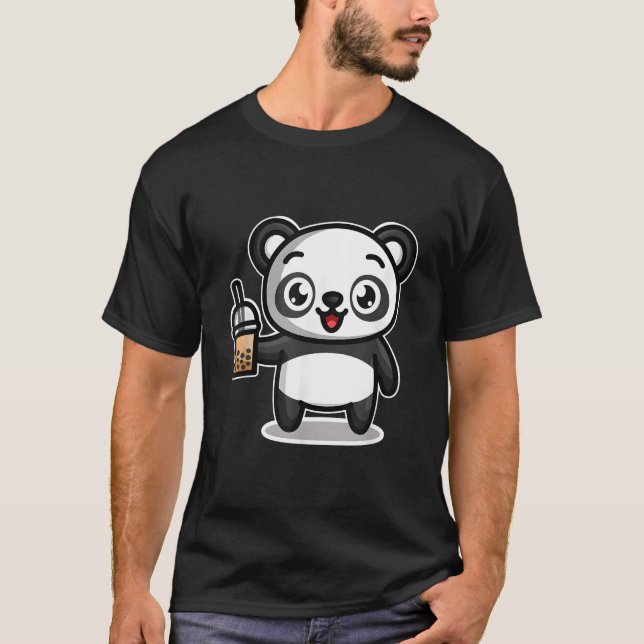 Camiseta Bubble Boba Tea Kawaii Panda Bear (Anverso)