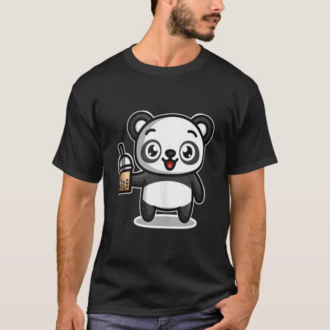 Camiseta Bubble Boba Tea Kawaii Panda Bear (Anverso)
