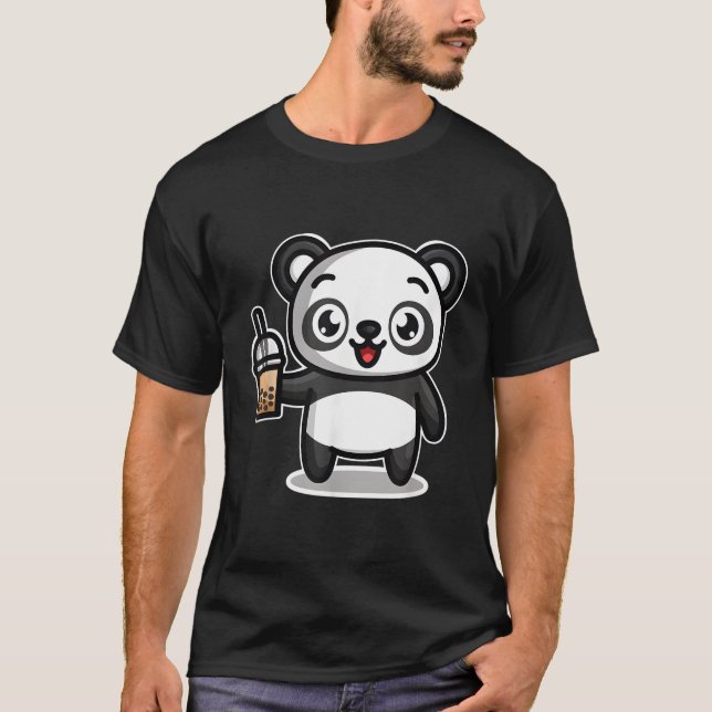 Camiseta Bubble Boba Tea Kawaii Panda Bear (Anverso)