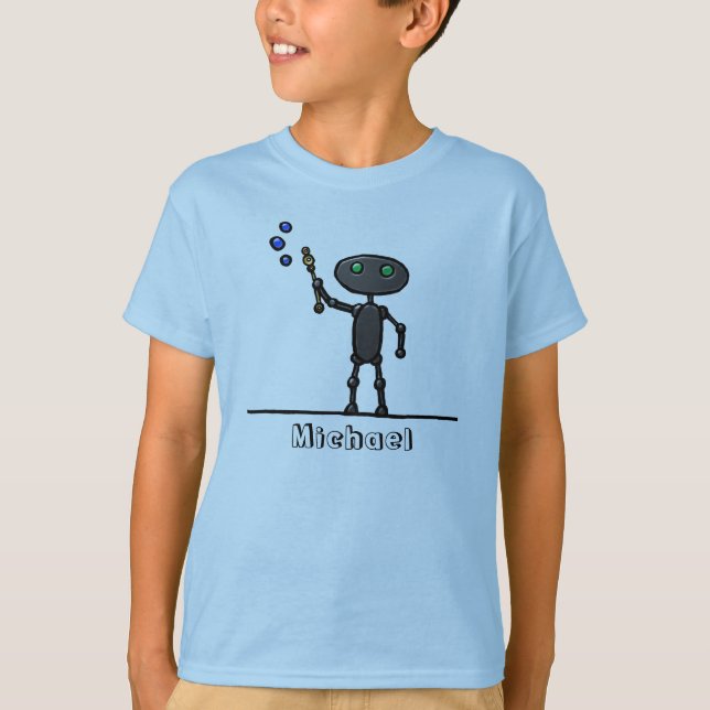 Camiseta Bubble Bot Kids T-Shirt Personalizado (Anverso)