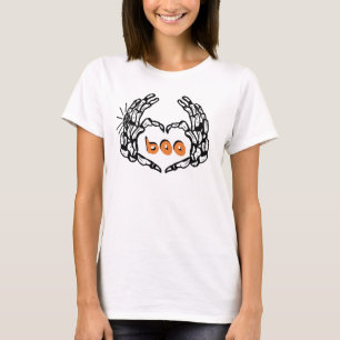 Camiseta Bubble de manos de Skeleton Boo Halloween