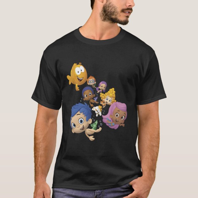 Camiseta Bubble Guppies Full Cast Swimming Retrato (Anverso)