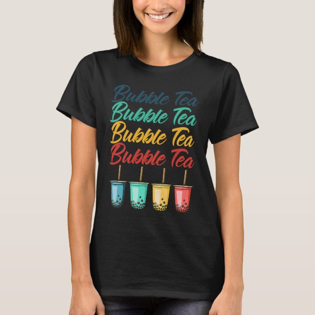 Camiseta Bubble Tea Boba Black Tea Drink Beverage Cream Puf (Anverso)