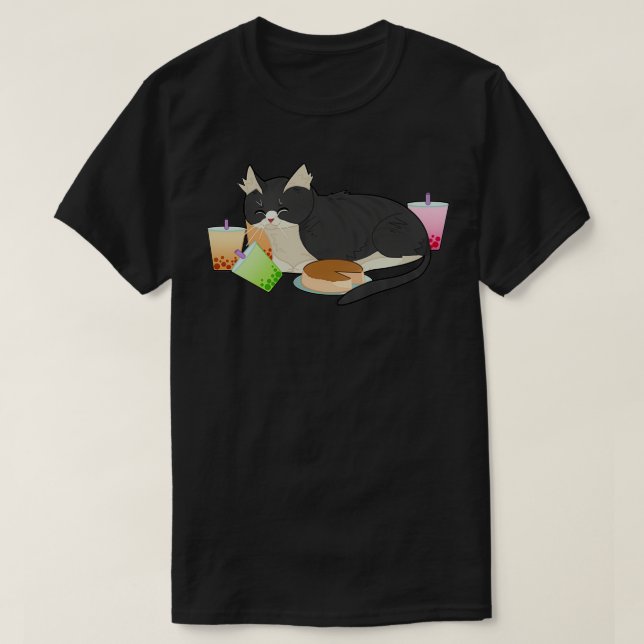 Camiseta Bubble Tea cat 1 (Diseño del anverso)