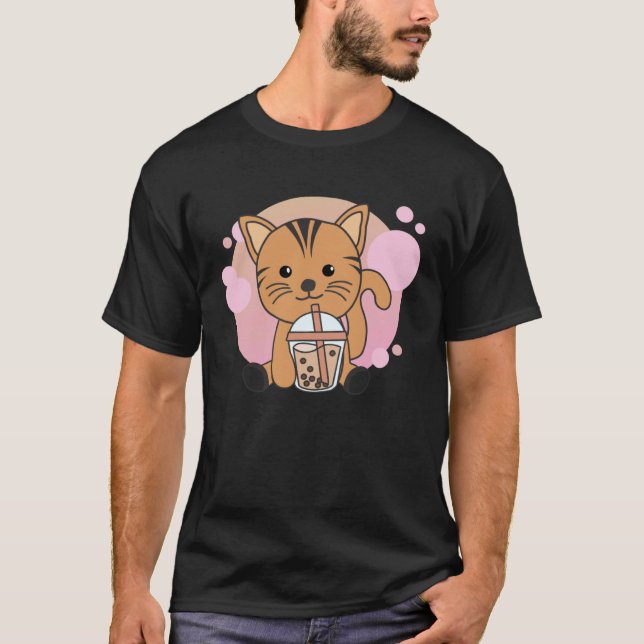 Camiseta Bubble Tea Cats with Chocolate Tea Sweet Cat (Anverso)