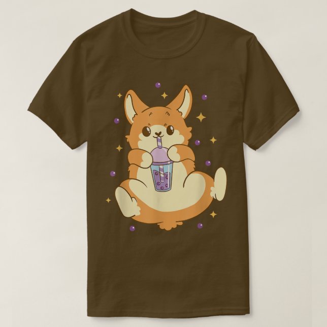 Camiseta Bubble Tea Corgi Helado Dueño De Perro Perro Puppy (Diseño del anverso)