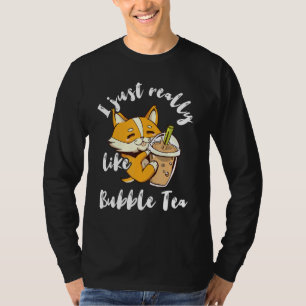 Camiseta Bubble Tea Corgi Perro Cute Boba Tea Pearl Leche D