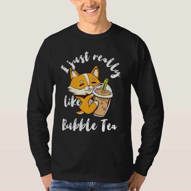 Camiseta Bubble Tea Corgi Perro Cute Boba Tea Pearl Leche D (Anverso)