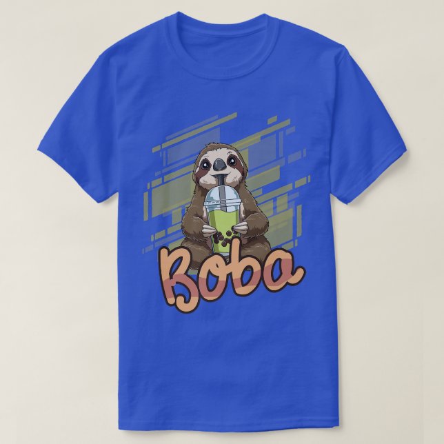 Camiseta Bubble Tea Funny Boba Tea Sloth 444 (Diseño del anverso)