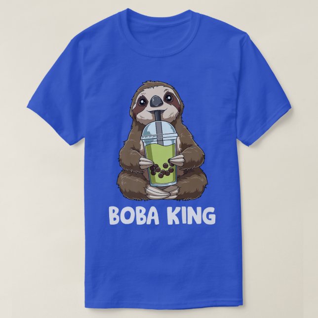 Camiseta Bubble Tea King - Sloth Funny Boba Tea 469 (Diseño del anverso)
