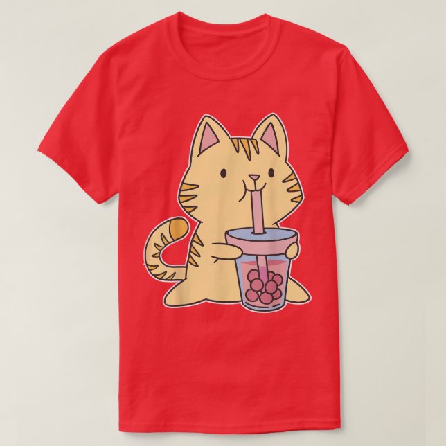 Camiseta Bubble Tea Kitty Kawaii Boba Tea Cat Japan Sweet O (Diseño del anverso)