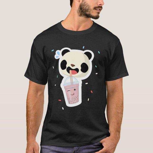 Camiseta Bubble Tea Panda Boba Tea  Cute Animal Ice Cream T (Anverso)