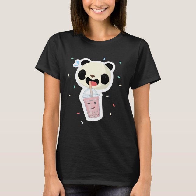 Camiseta Bubble Tea Panda Boba Tea  Cute Animal Ice Cream T (Anverso)