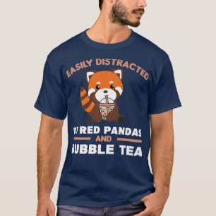 Camiseta Bubble Tea Red Panda With Chocolate Tea Sweet Red 