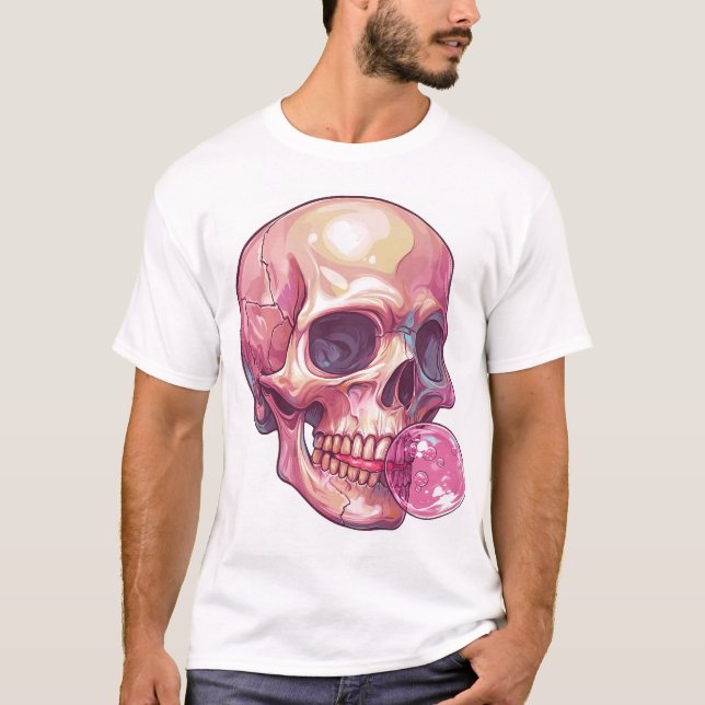 Camiseta Bubble Trouble Skull � Funny Gum Skeleton (Anverso)