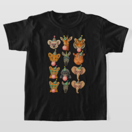 Camiseta Bubblegum Blowing Zoo Animals | Birthday Squad