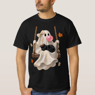 Camiseta Bubblegum Ghost & Black Cat Swing Halloween