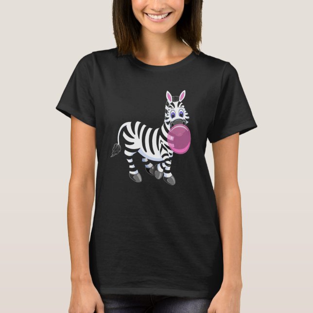 Camiseta Bubblegum Zebra Cute Zoo Animal (Anverso)