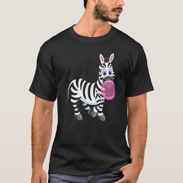 Camiseta Bubblegum Zebra Cute Zoo Animal (Anverso)