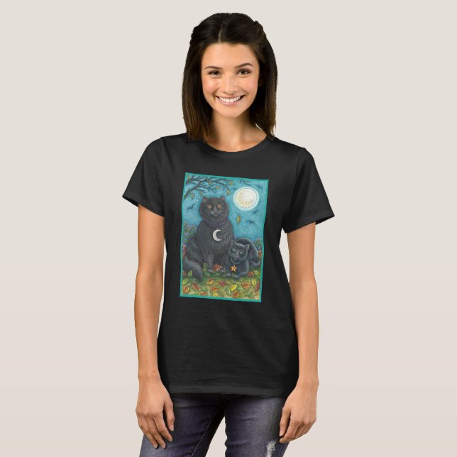 Camiseta BUBO & PYEWACKET GATO NEGRO HALLOWEEN T-SHIRT Blac (Anverso completo)