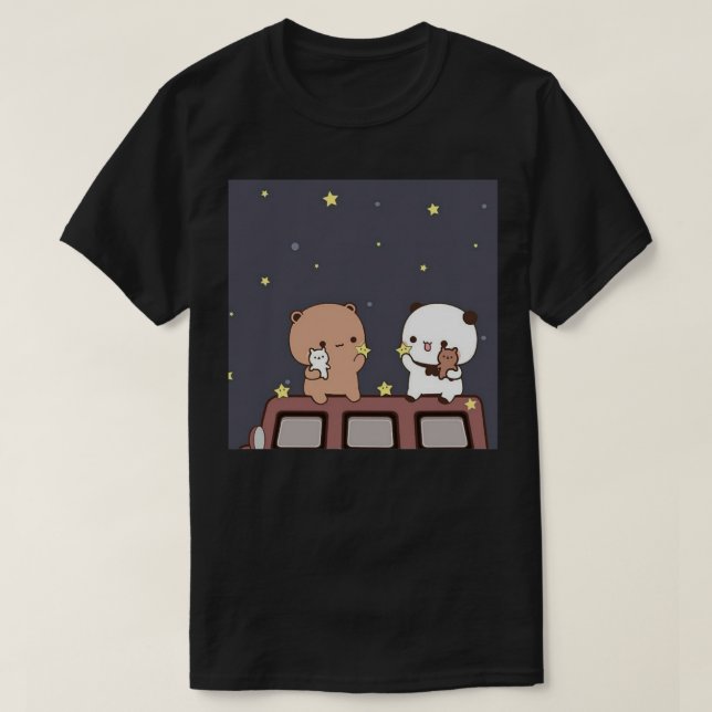 Camiseta Bubu and Dudu viendo la luna juntos activa T (Diseño del anverso)