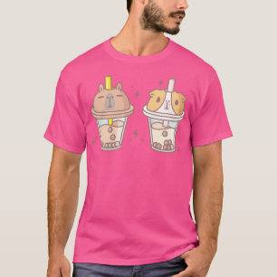 Camiseta Bubu and Moonch Capybara and Guinea pig Boba Tea