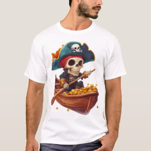 Camiseta Bucanero de hueso � Cráneo de pirata divertido