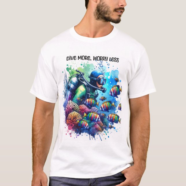 Camiseta Bucea más, preocúpate menos (Anverso)