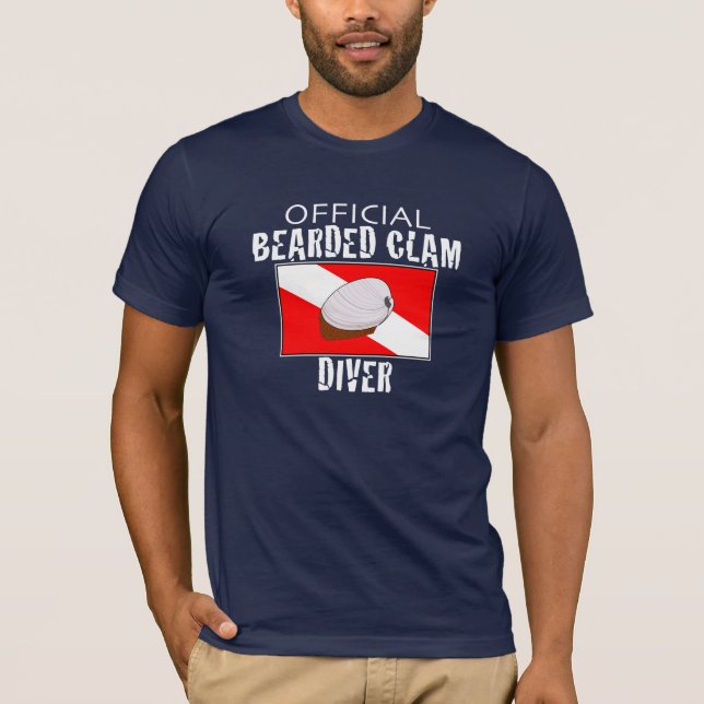 Camiseta Buceador barbudo oficial de la almeja (Anverso)