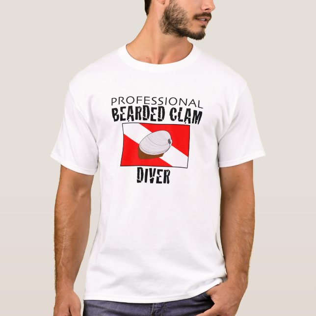 Camiseta Buceador barbudo profesional de la almeja (Anverso)