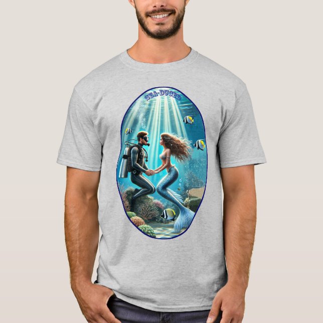 Camiseta Buceador de buceo SCUBA con sirena (Anverso)
