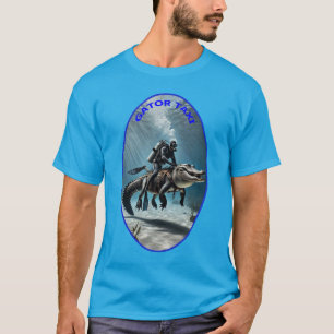 Camiseta Buceador de Buceo Vintage SCUBA Montando un lagart